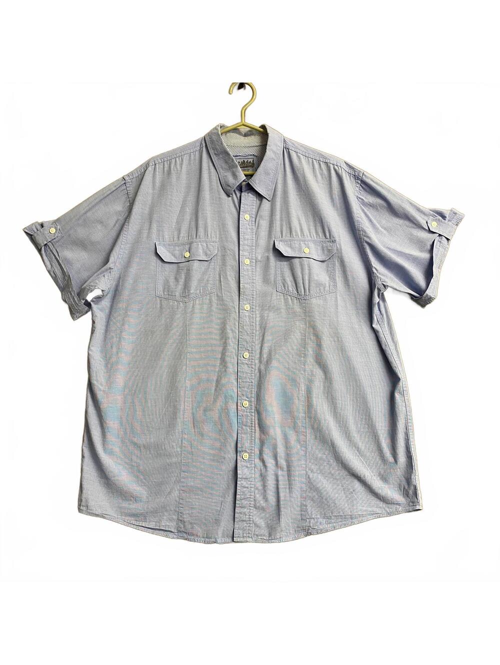 Midtown Men's Minimal Blue Summer Button Down/Workwear Shirt Size XL Blue